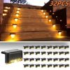 16 solar outdoor deck lights, garden lights, atmosphere lights, LED walk lights, light source control, suitable for balconies, terraces, stair fences
