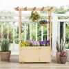 Raised Garden Bed Wooden Elevated Planter Box with Hanging Roof