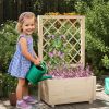 Raised Garden Bed Wooden Elevated Planter Box with Hanging Roof