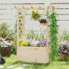 Raised Garden Bed Wooden Elevated Planter Box with Hanging Roof