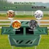 Rotating Compost Bin Barrel with Dual Chamber and Sliding Doors