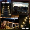 16 solar outdoor deck lights, garden lights, atmosphere lights, LED walk lights, light source control, suitable for balconies, terraces, stair fences